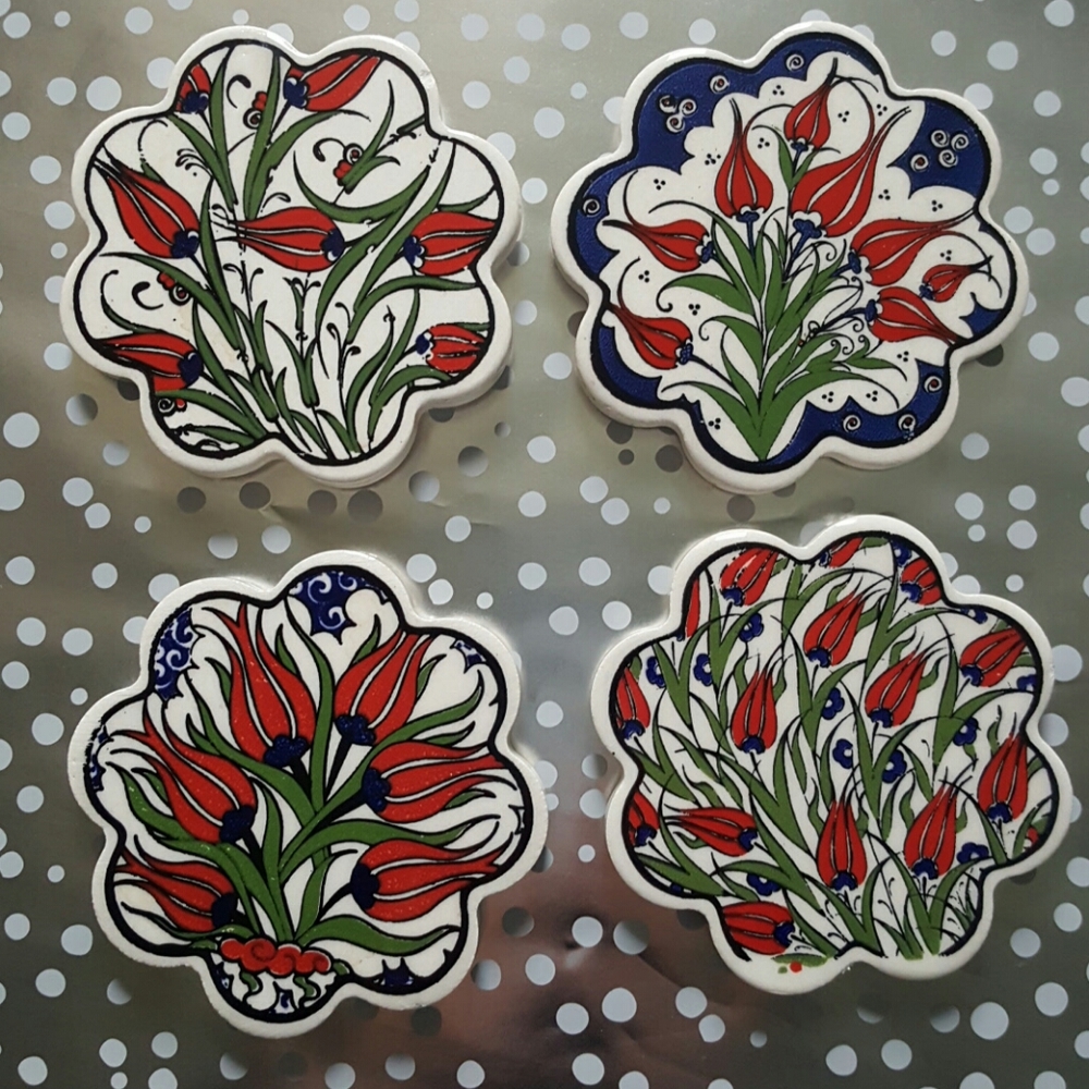 FLORAL GRASS CERAMIC COASTER SET